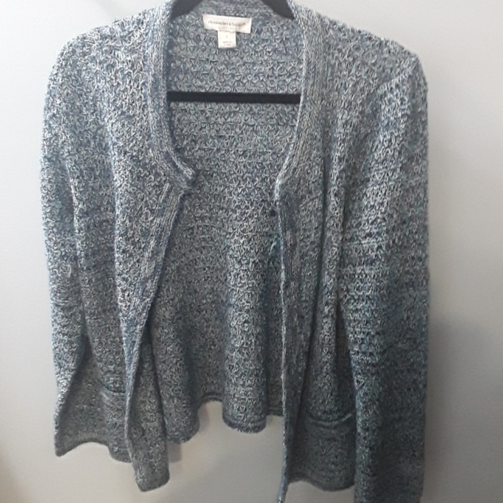 Christopher &Banks cardigan size large heather blu